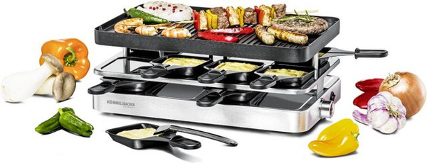 Rommelsbacher Raclette RC 1400 in Edelstahl und Schwarz