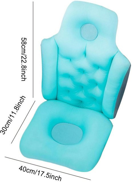 Yiran Furniture Badekissen blau, faltbares rutschfestes Badewannenkissen als Nacken- und Rückenstütze für Erwachsene - Bild 1