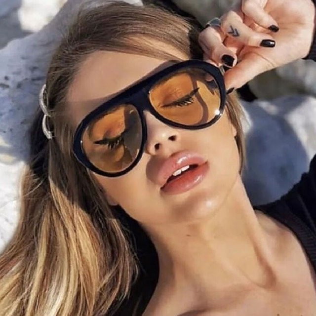 Julyrays Sonnenbrille Oval, Vollrand, Kunststoff, Damen, grau, schwarz - Bild 1