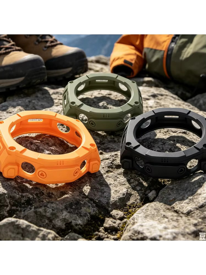 CAOWTAN Uhrenzubehör Armor Hollow Case für Huami Amazfit T-rex Ultra 2, TPU, Schwarz - Bild 6