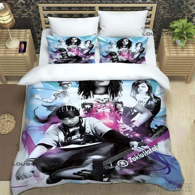 JMG Household Supplies Bettwäsche-Set Tokio Hotel Band mit Bettbezug und Kissenbezügen, Mikrofaser, Mehrfarbig, B/H: 245 x 210 cm - Bild 1