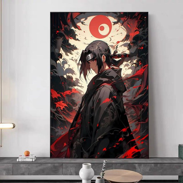 U-Uchiha I-Itachi Anime Poster Aufkleber in Weiß und Multicolour für deine Raumdeko, Breite: 70 cm, Höhe: 100 cm - Bild 1