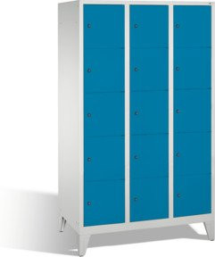 C+P Fächerschrank Classic Garderobe mit 15 Fächern auf Füßen, Front Lichtblau, Korpus Lichtgrau, H: 185,0 cm, B: 120,0 cm, T: 50,0 cm - Bild 1