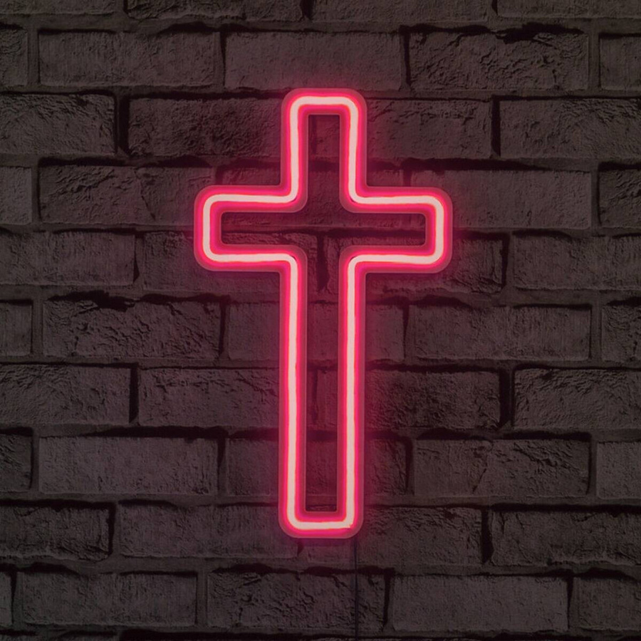 Opviq LED-Wandleuchte Neon Flex in Rosa aus PVC, B/H/T: 25 x 43 x 2 cm - Bild 2