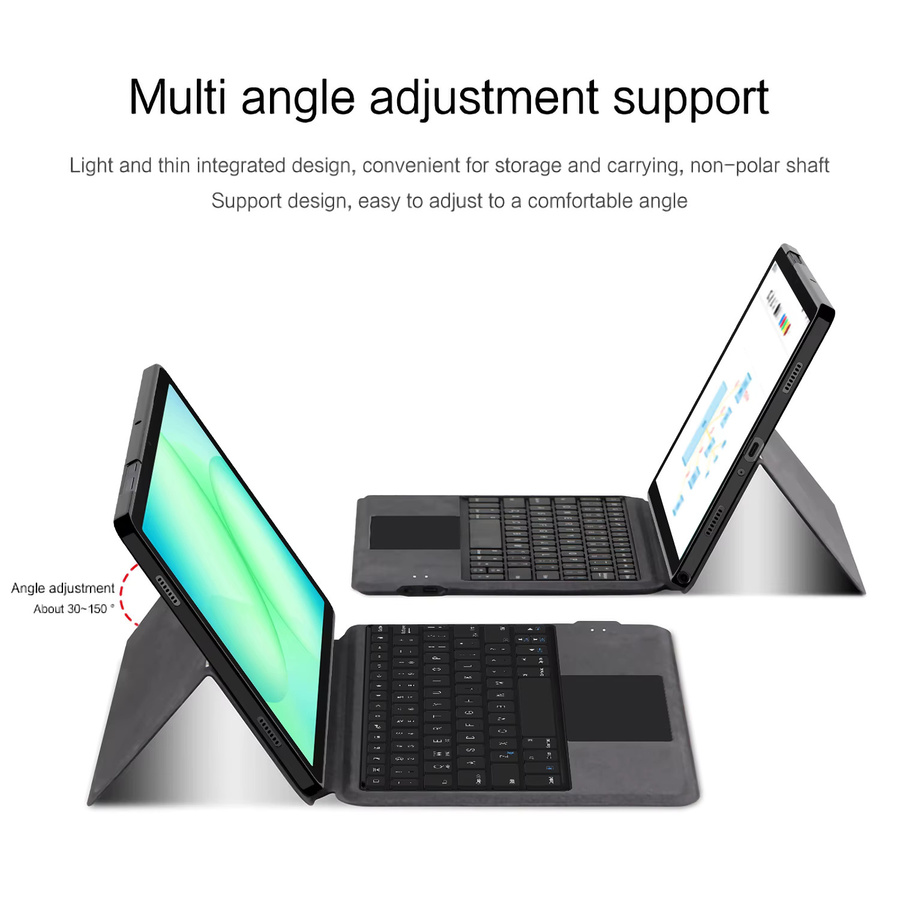 Touchpad-Tastatur und Schutzhülle für Samsung Galaxy Tab A9 Plus / A9+ 11 Zoll in Grau - Bild 3