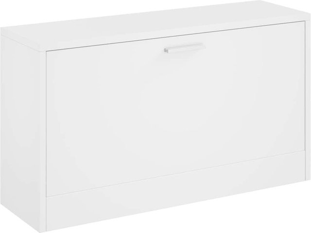 Schuhbank Yiwydaa in Weiß, modern und glänzend, B/T/H: 80 x 24 x 45 cm - Bild 1