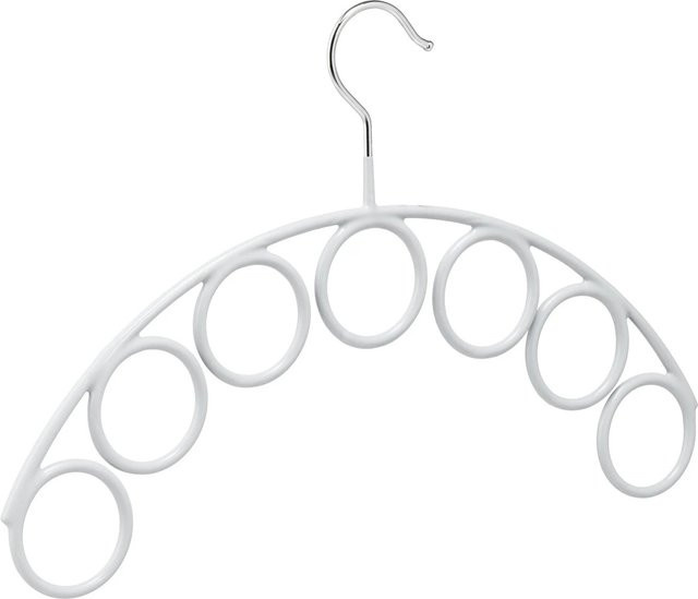 Relaxdays Schalhalter aus Metall mit 7 Ringen in Hellgrau und Weiß, rutschfest und platzsparend, B/T/H: 24,5 x 0,6 x 38,0 cm - Bild 1