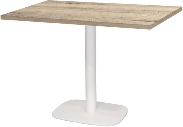 RestooTab Tisch Round rechteckig in Eiche und Weiß, B/T/H: 120 x 70 x 75 cm - Bild 1
