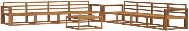 vidaXL Outdoor-Sofagarnitur 9-teilig aus Massivholz Akazie in Braun, L-Form mit Tisch und Armlehnen - Bild 1