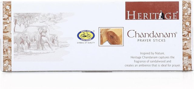 Cycle Heritage Chandanam Reines Sandelholz Räucherstäbchen für Gebet und Meditation, Farbe: White - Bild 1
