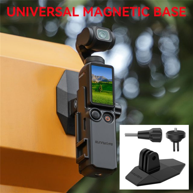 Magnetische Motorrad-Halterung für DJI OSMO Pocket, Insta 360 X5 X4, GO 3S und ACE Pro 2 Kameras in Schwarz - Bild 1