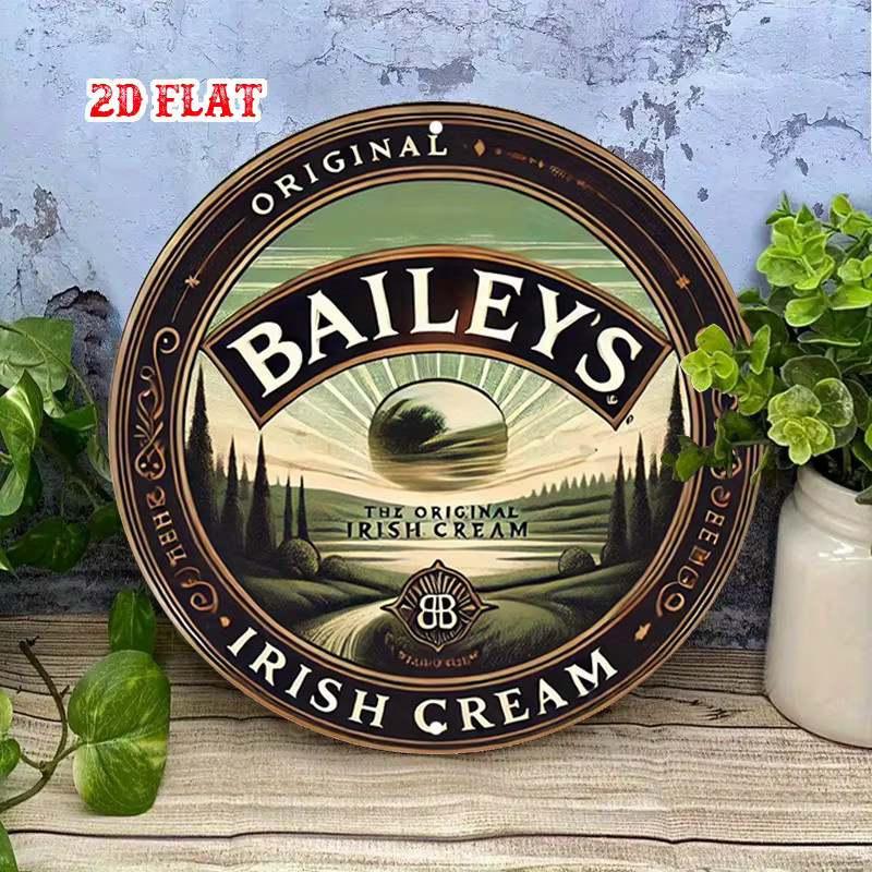 Rundes Baileys Label Aluminiumschild von Heritage als rustikale Metallwandkunst in Mehrfarbig - Bild 3