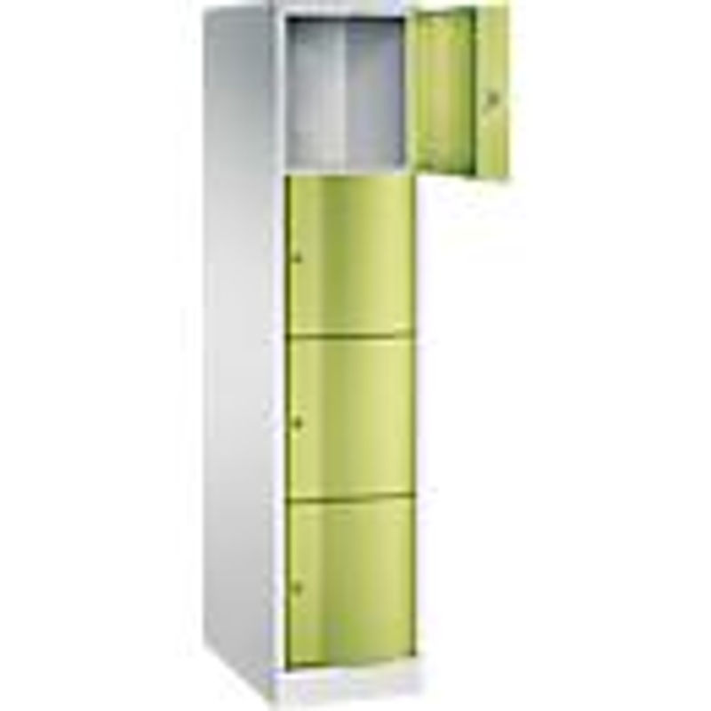 C+P Schließfachschrank Resisto mit 4 Fächern und 1 Abteil, Lichtgrau/Clowngrün, B/T/H: 39,6 x 64,0 x 195,0 cm - Bild 2