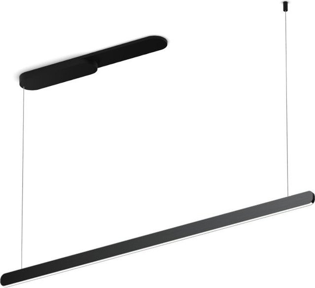 Occhio Mito linear volo 140 up LED-Pendelleuchte in Schwarz matt mit Black Phantom Kopf und Occhio air Modul für deine Raumbeleuchtung - Bild 1