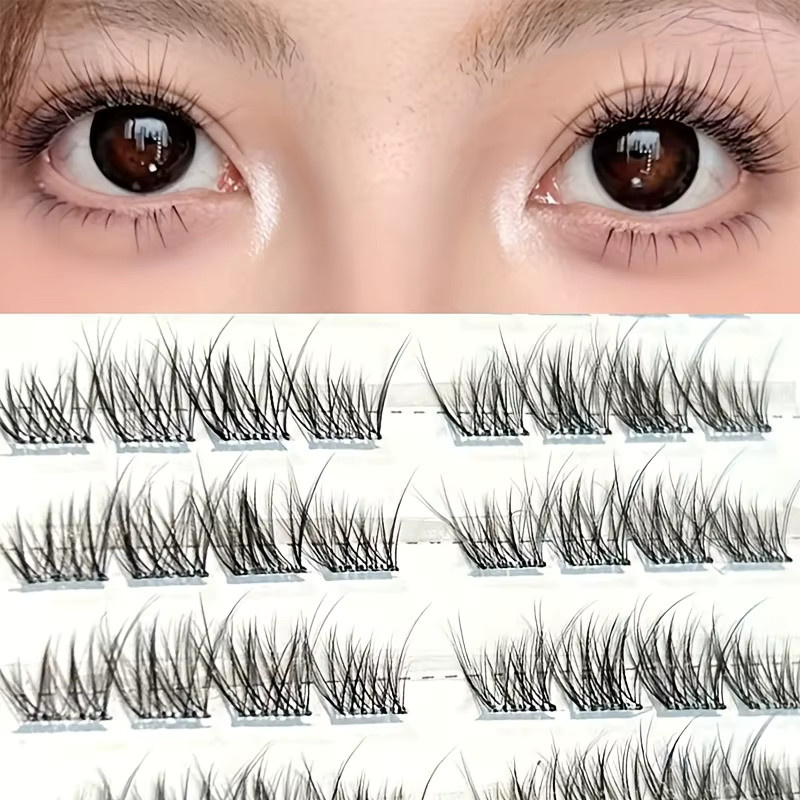 Mixiaohe Crescent Spring Fluffy Cluster Lashes, C Curl, Natürlich - Bild 2