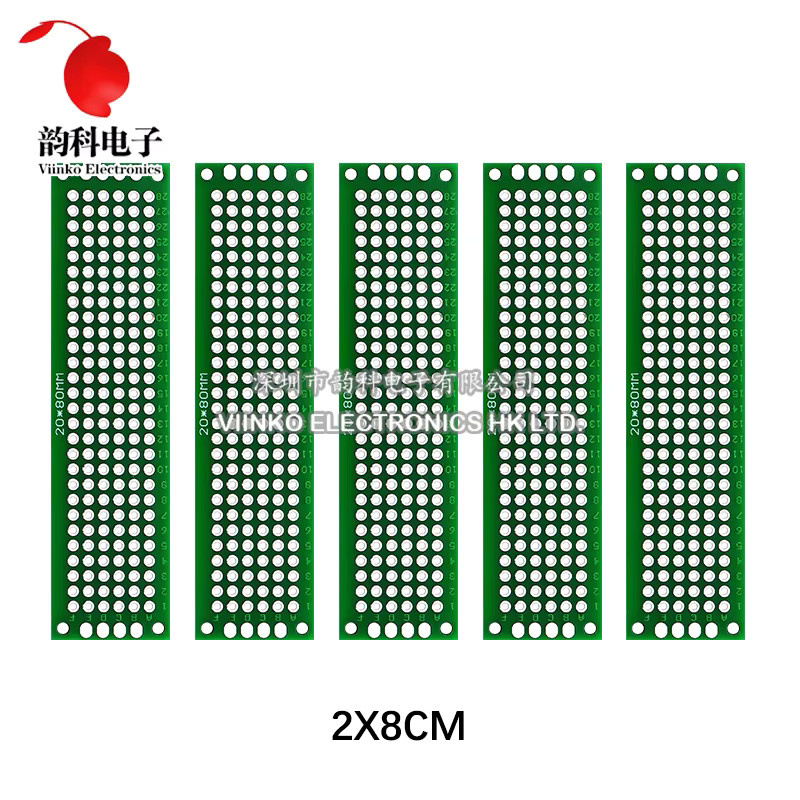 20 Stück doppelseitiges PCB-Kit Prototypplatten Set in Grün mit den Größen 2x8, 3x7, 4x6 und 5x7 Universal Stripboard für Schaltungen - Bild 3