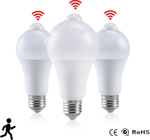 LED Nachtlicht mit PIR Bewegungssensor und Notfallfunktion, E27 Fassung, Weiß - Bild 1