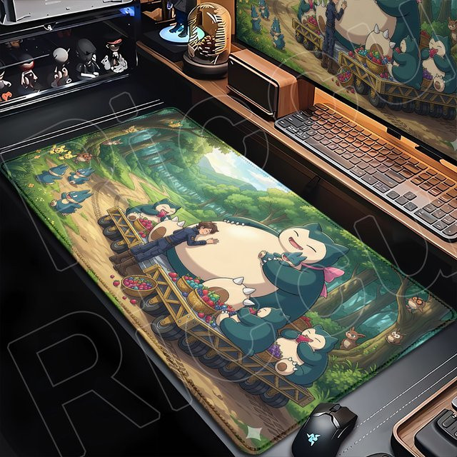Potdemiel Gaming Mousepad Snorlax Motiv in Multicolor mit Locking Edge und Gummirücken für Maus und Tastatur - Bild 1