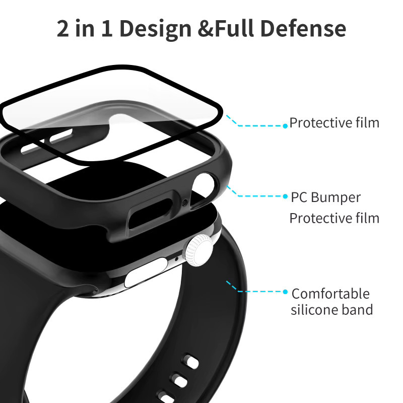 BUSKOZ Uhrenzubehör Set, Silikon, red, Unisex, für Apple Watch S1-S11, SE, Serie 10-11 - Bild 3
