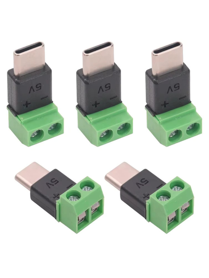 FRHY 5 Stück USB-C auf 2-poliger Adapter Set, grüner Schnellanschluss für Ladekabel und DIY-Elektronik - Bild 5