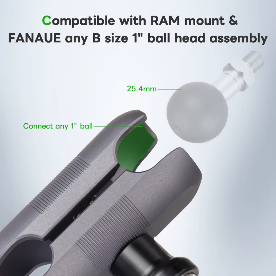 FANAUE Handyhalter aus Aluminiumlegierung mit Kugelkopf-Pleuelstange und Diebstahlschutz, kompatibel mit 25 mm Kugelkopf-Zubehör - Bild 4
