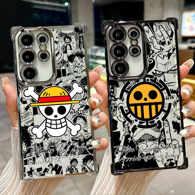 Handyhülle mit Anime One Piece Luffy Logo für Samsung Galaxy S26 Ultra, S25, S24, S23, S21, S20 FE und S25 Plus 5G in Multicolour - Bild 1