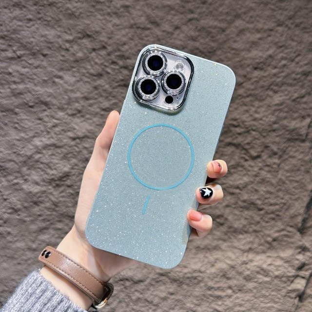 Yiran Glitzer Handyhülle mit Kameraschutz und Magnetfunktion für iPhone 16 15 14 13 12 11 Pro Max Plus, Stoßfest, Blau/Mehrfarbig - Bild 1