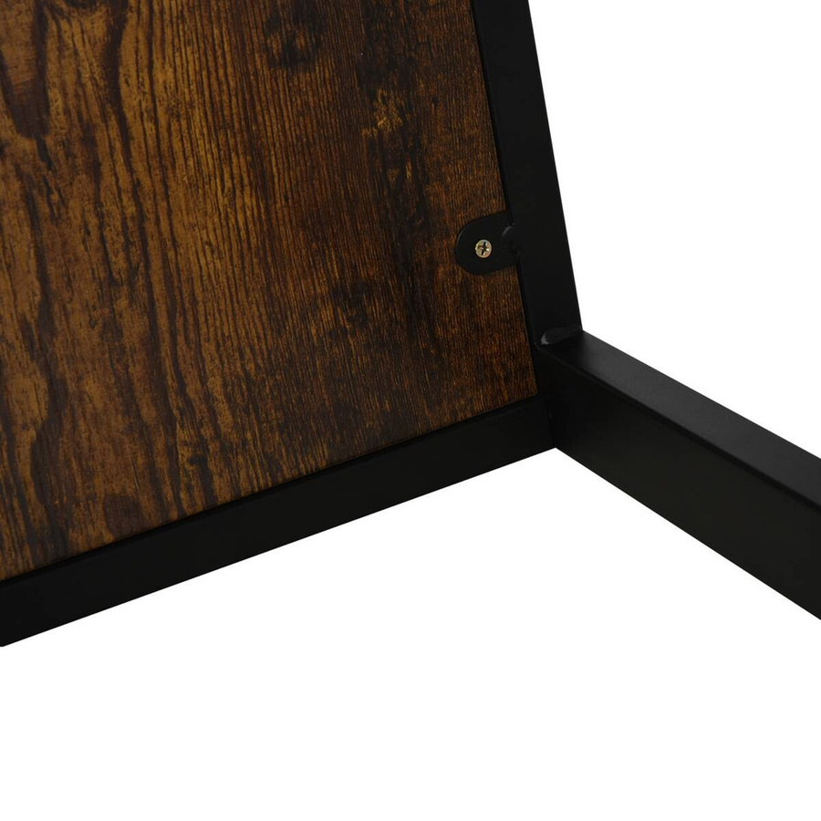 HOMCOM Beistelltisch in C-Form im Industrie Design, Braun/Schwarz, B/T/H: 40,6 x 50,8 x 64,2 cm - Bild 3