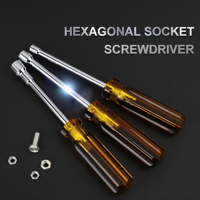 NIUXIANG Innensechskantgriff Set aus Chrome Vanadium mit Schaftmutter für Schraubendreher-Werkzeuge in 5mm, 6mm, 8mm und 10mm - Bild 1