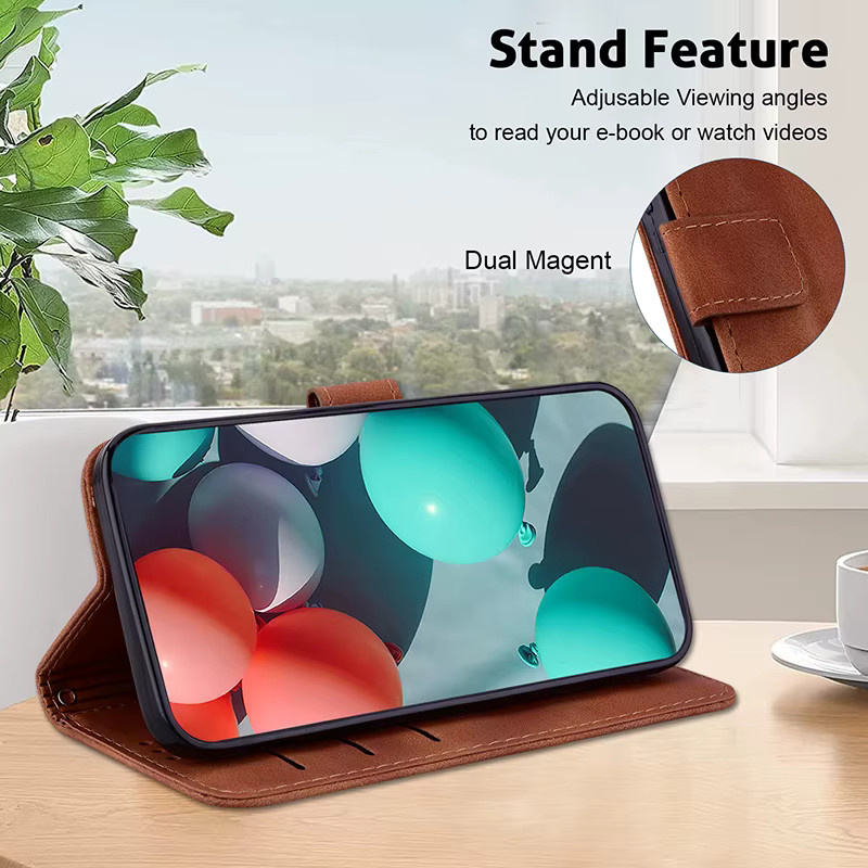Leder Schutzhülle Stand Flip Wallet Case für Motorola Moto Edge Serie in Schwarz und Grün - Bild 2