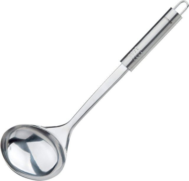 Fackelmann Schöpflöffel aus Edelstahl mit Ovalgriff in Silber, Länge: 32 cm - Bild 1