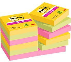 POST-IT Super Sticky Notes Carnival Collection Haftnotizen, Mehrfarbig, 48 x 48 mm, 12 x 90 Blatt - Bild 1