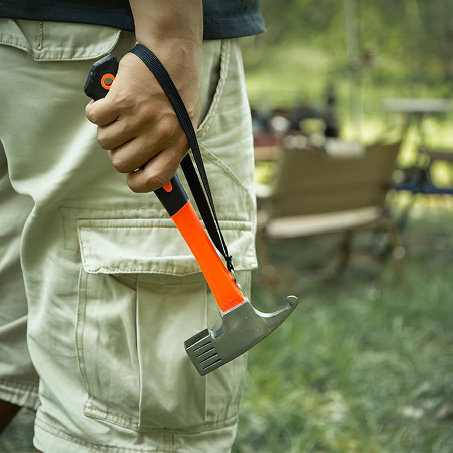 LISM Multifunktions Camping Zelt Hammer aus Carbonstahl mit Hering-Extrator in Blau oder Orange - Bild 3
