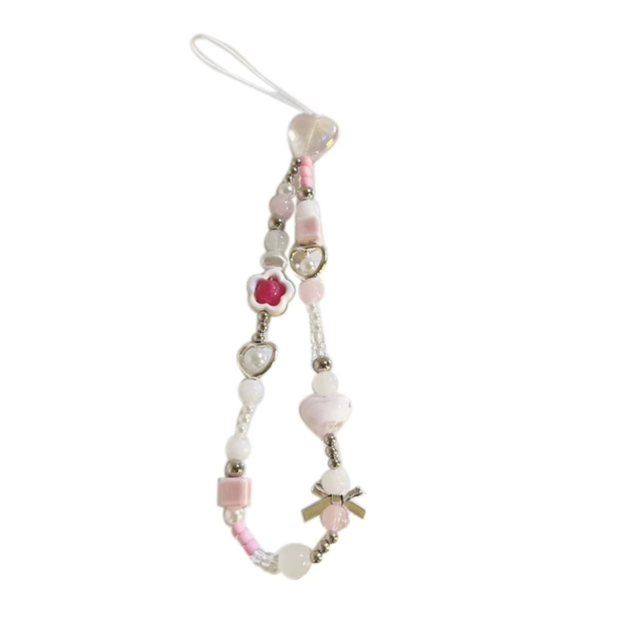 Rosa Liebe DIY Perlen Telefonkette und Kamera-Gurt in Pink als Zubehör für dein Smartphone oder deine Kamera - Bild 3