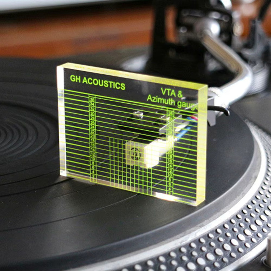 Transparenter hochauflösender Vinyl-Drehteller mit Messkopf, Tonarm, VTA, Balance, Azimut und Kalibrierungslineal als Zubehör - Bild 3