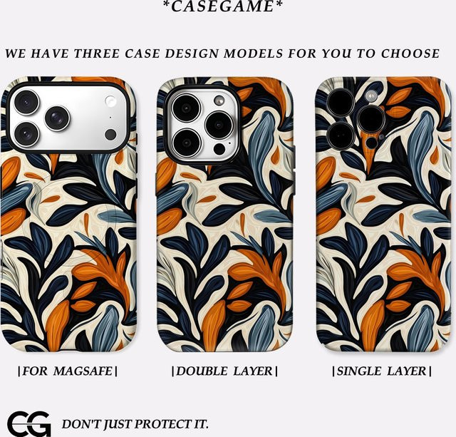 Potdemiel Handyhülle Autumn Leaf Twist für iPhone 17 16 15 14 13 12 11 Pro Max Plus mit Doppelschicht-Rückseite in Multicolour - Bild 1