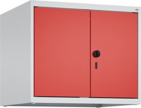 C+P Aufsatzschrank Classic PLUS mit 2 Abteilen und Sicherheits-Drehriegel, Farbe: Lichtgrau/Verkehrsrot, B/T/H: 50 x 60 x 50 cm - Bild 1
