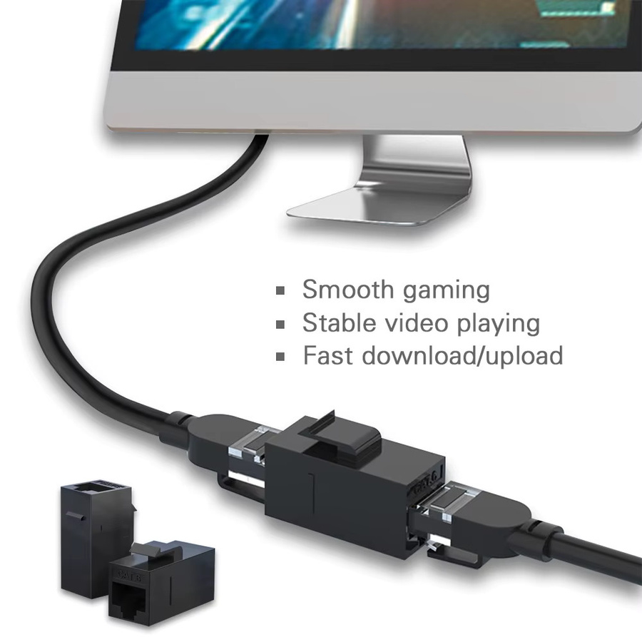 ZoeRax RJ45 Keystone-Buchse CAT6 CAT5E Inline-Koppler für Wandplatte und Patchpanel, Schwarz - Bild 3