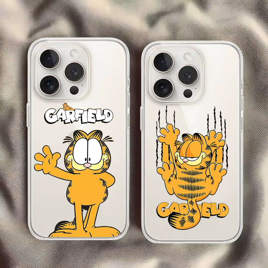 Mesuca Garfield Handyhülle für iPhone 17 16 15 14 13 12 11 Pro Max Plus X XR XS Transparent Weiche Schutzhülle - Bild 2