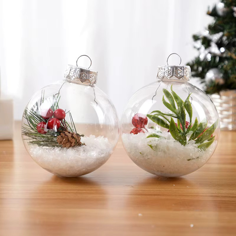 6 Stück ZQNYCY Weihnachtskugeln transparent, befüllbare Weihnachtsbaum Ornamente aus Kunststoff für Weihnachten und Neujahr - Bild 6