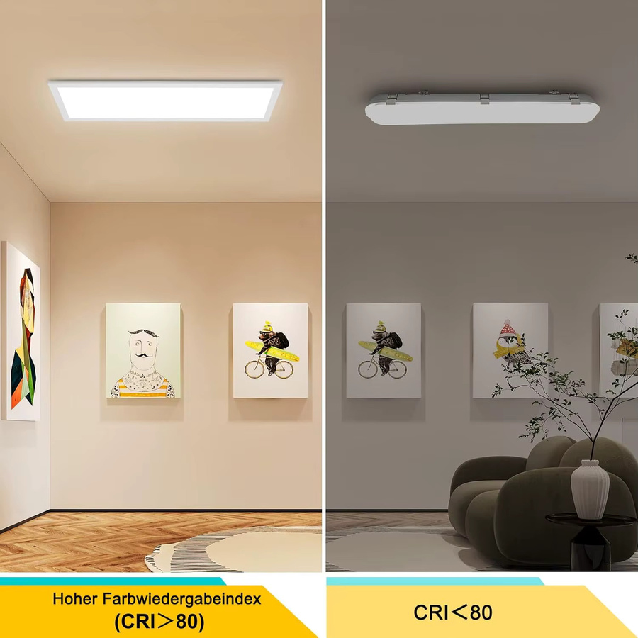 Oeegoo LED-Deckenleuchte mit Fernbedienung, dimmbar, 24W, 2400LM, Weiß, B: 58 cm, T: 20 cm, H: 20 cm - Bild 3