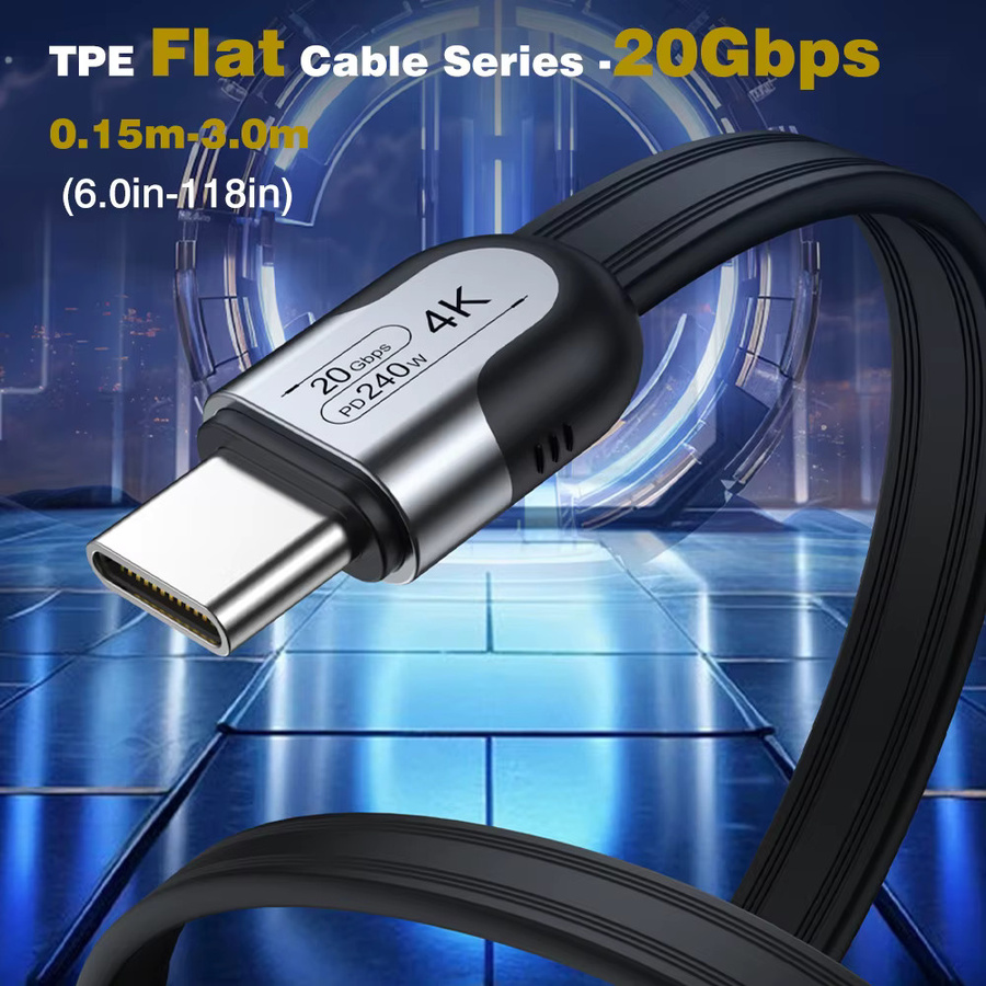 UGOURD USB-C zu USB-C Datenkabel mit 20Gbps Übertragungsrate und 240W Schnellladefunktion, USB 3.2 Gen2 Kabel für SSD und Tablet, Schwarz - Bild 2