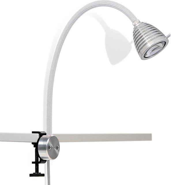Less-n-more Athene Essentials LED-Klemmleuchte aus Aluminium in Weiß mit warmweißem Licht (2700K) - Bild 1