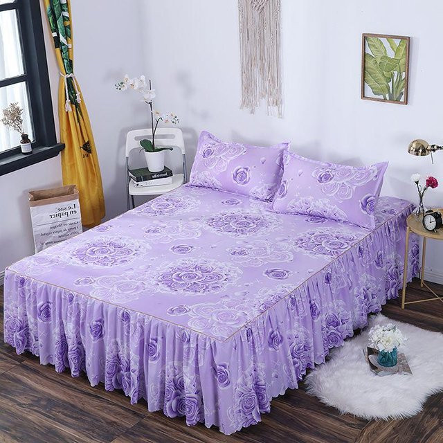 WTEMPO 3-teiliges Bettwäsche-Set aus Polyester in Lila, bestehend aus Kissenbezügen und Bettdecke, B/H: 180 x 200 cm - Bild 1