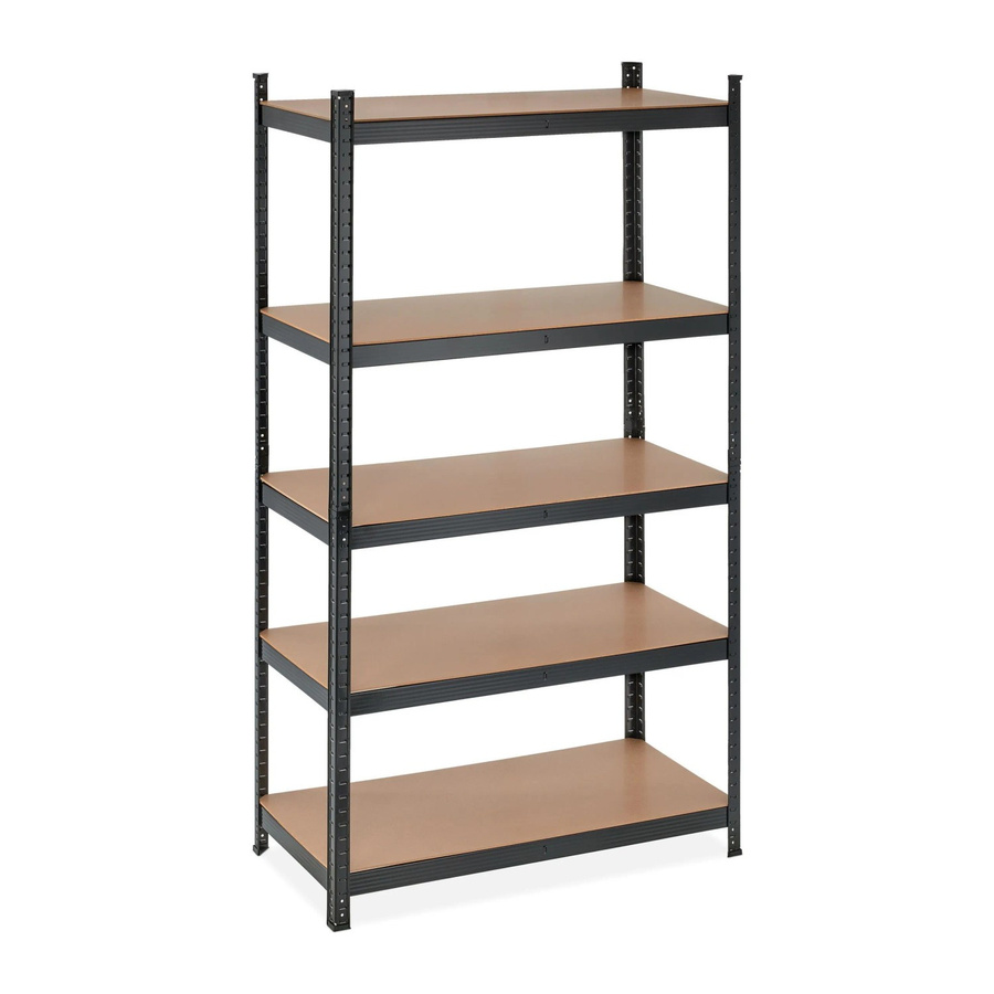 Relaxdays Schwerlastregal aus Stahl und MDF mit 5 verstellbaren Böden in Schwarz, Höhe: 180 cm, Breite: 100 cm, Tiefe: 50 cm - Bild 2