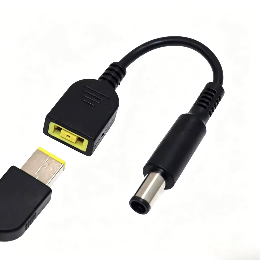Lenovo DC-Stromadapterkabel mit quadratischem Buchsenstecker, Schwarz, Länge: 15 cm - Bild 2