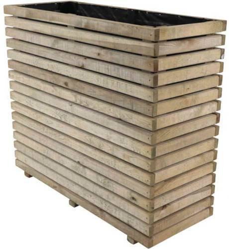 Siena Garden Hochbeet Ella aus Kiefernholz in Grün und Braun mit Holzlamellen-Optik B/T/H: 100 x 90 x 40 cm - Bild 1