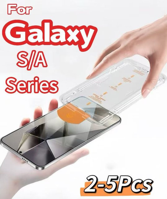 Samsung Displayschutzfolie aus gehärtetem Glas HD klar für Galaxy S25 Edge S24 Ultra S23 S22 S21 Plus A16 A26 A36 A71 A25 A55 5G - Bild 1