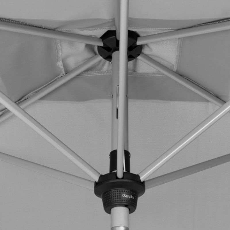Doppler Mittelmastschirm Active Auto Tilt in Hellgrau mit UPF 50+ Polyester-Gewebe, B/T: 210 x 140 cm - Bild 4