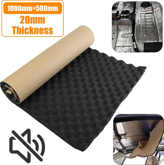 VKTECH Schallisolierende Matte zur Geräuschdämpfung für Subwoofer, Schwarz, B: 100 cm, T: 50 cm, H: 2 cm - Bild 1